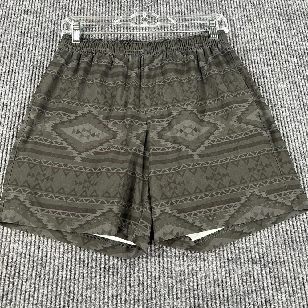 Chubbies Mens Shorts Small Black Gray Lined Southwest Print Drawstring 7